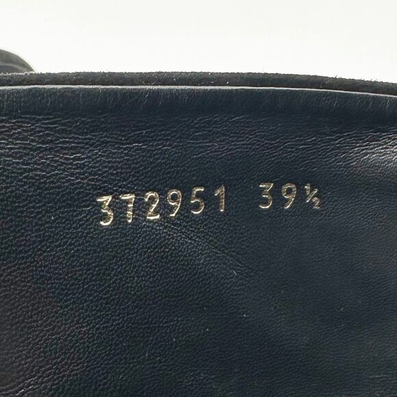 GUCCI Melville Black Suede Boots Size 39.5 US 9.5 Studded Heeled Bootie - Picture 11 of 14